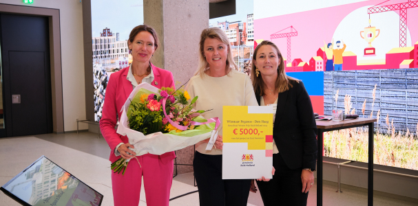Anne Koning, gedeputeerde Provicincie Zuid-Holland, Astrid Mooij, manager projecten bij Staedion en XXX 