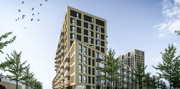Artist impression met daarop de woningen die we gaan bouwen in De Schaloen