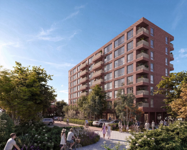 Tekening van de te bouwen woningen aan de Hofzichtlaan