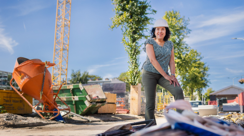 Collega op bouwplaats