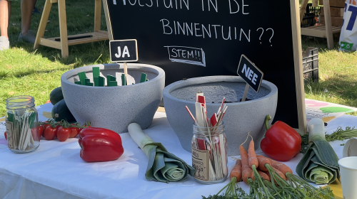Stemmen voor een moestuin in de binnentuin