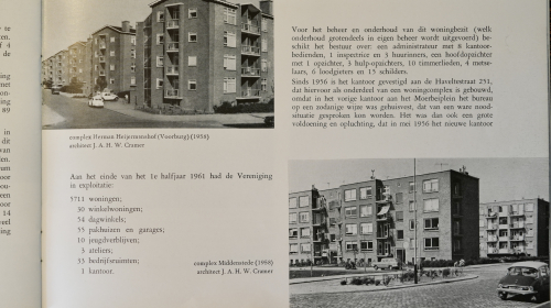 Een foto van een pagina uit het boekje van 50 jaar woningbouw