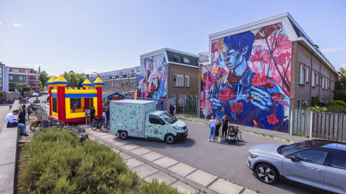 Overzichtsfoto muurschildering Newtonstraat 