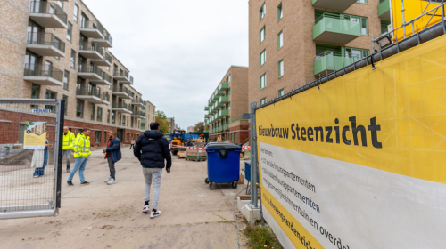 Ingang bouwterrein steenzicht