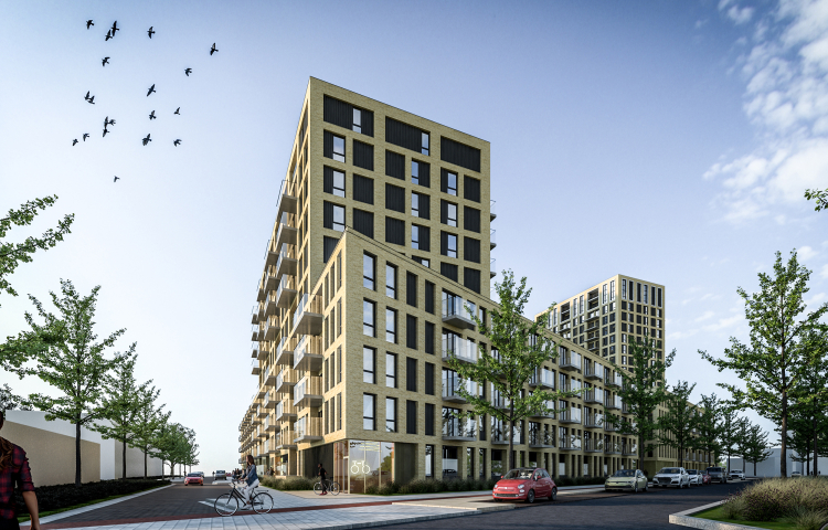 Artist impression van de nieuwbouw Schaloenstraat