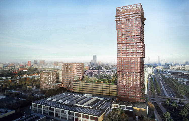 Vogelvlucht artist impressie van The Blox