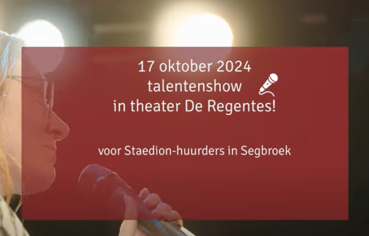 Uitnodiging tekst: 17 oktober talentenshow in De Regentes