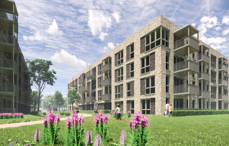 Artist impression van de nieuwbouw in KIEM