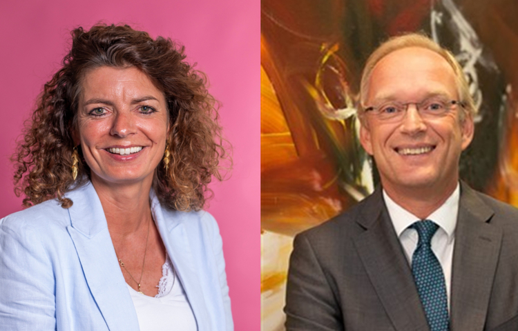 Portretfoto's van nieuwe bestuurders Miriam Heringa en Jo van Kalsbeek