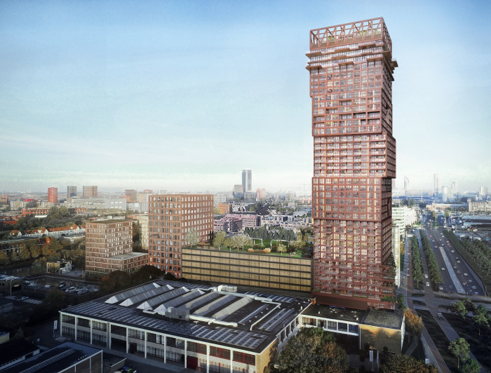 Vogelvlucht artist impressie van The Blox