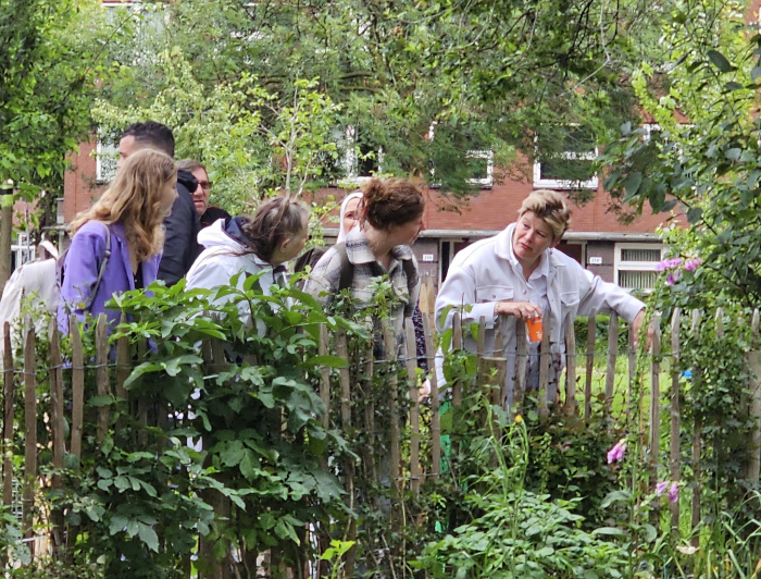Wethouder Vavier bij de moestuin