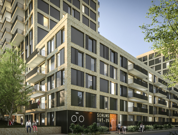 Entree van de woningen aan de Schaloenstraat